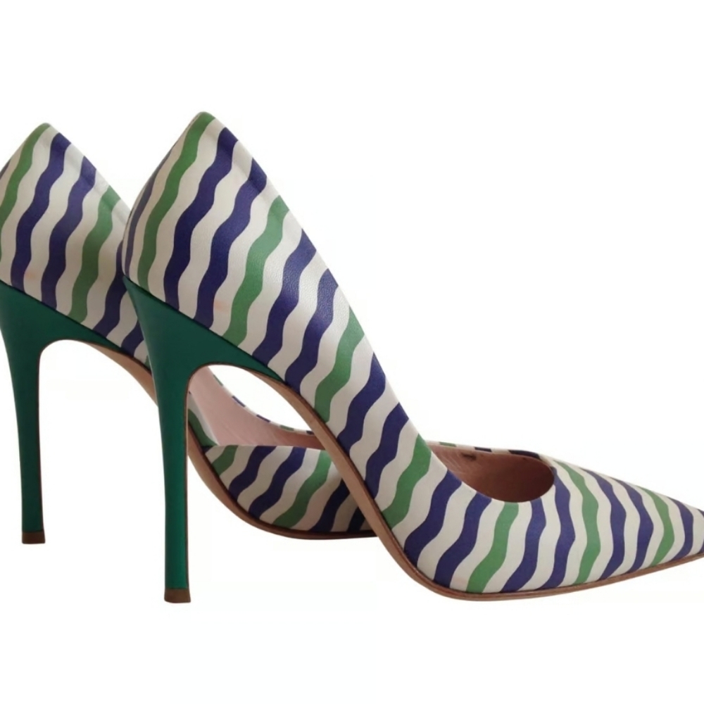 Miu Miu Striped Leather High Heels 41